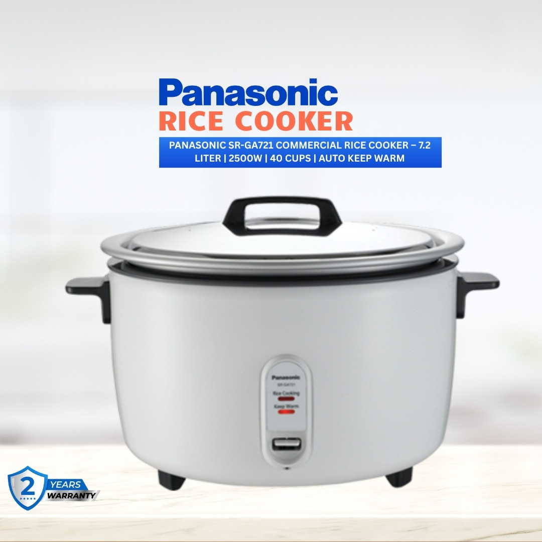 Panasonic SR-GA721 Commercial Rice Cooker – 7.2 Liter | 2500W | 40 Cups | Auto Keep Warm
