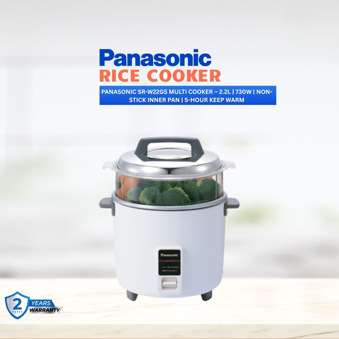 Panasonic SR-W22GS Multi Cooker – 2.2L | 730W | Non-Stick Inner Pan | 5-Hour Keep Warm
